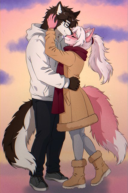 peonyfluff's tweet photo. Finished this cozy furry couple commission! 🐺💕🦊
Warm hugs, fluffy tails, and a sunset made for two. 🌅✨

#FurryArt #FurryArtist #FurryCommission #AnthroArt #FurryFandom #DigitalArt #CharacterArt #OCArt #FurryCouple #CommissionArt #commissionfor https://t.co/ktxi0YGDZU