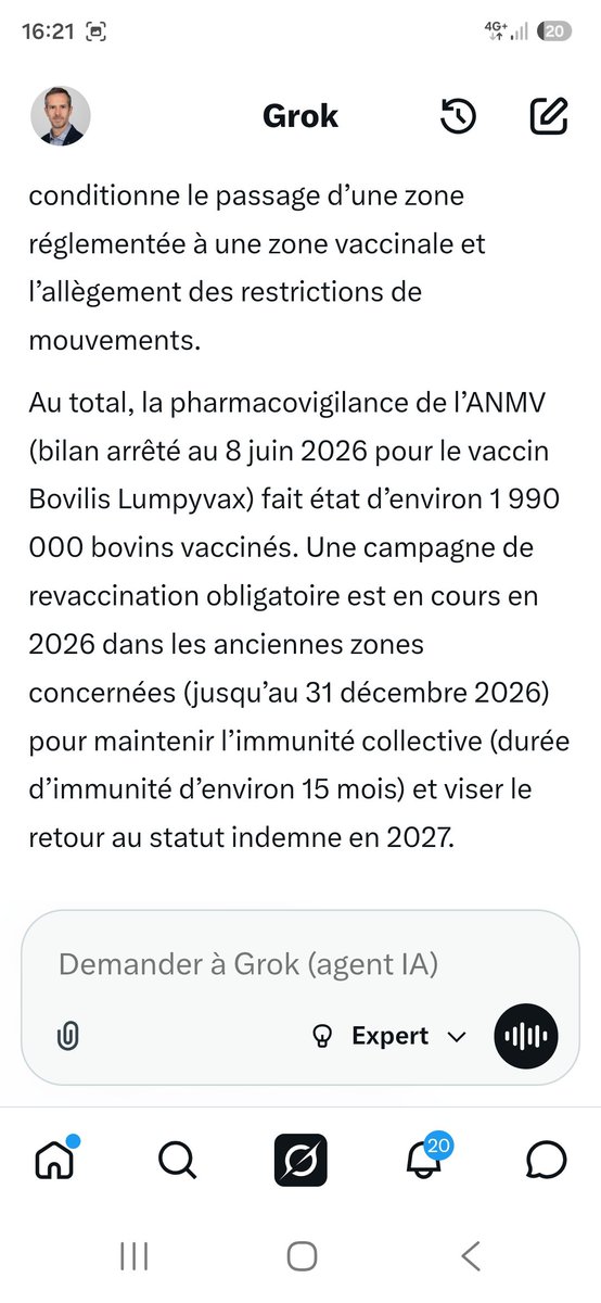 AgretDenis's tweet photo. La vaccination massive des bovins pour #DNC va conduire tôt ou tard à des tests ++ chez des troupeaux vaccinés.
Après le sang contaminé, la viande et le lait contaminé...
Le risque majeur est que la France perde son statut de pays "indemne" de DNC ce qui conduira au blocage des exportations : viandes, lait et vaches vivantes. 
A écouter les agriculteurs, il n’y a aucun maire qui défende les agriculteurs qui ne veulent pas vacciner leurs vaches pour des raisons légitimes.
Ces vaches non vaccinés seront alors sans doute les plus prisées dans un marché où l'export sera interdit.
L'avantage : les agriculteurs qui auront résisté à la vaccination pourront vendre leurs viandes et lait à prix élevé : tout ce qui est rare, est cher.
Courage chers amis agriculteurs. 
Tenez bon.