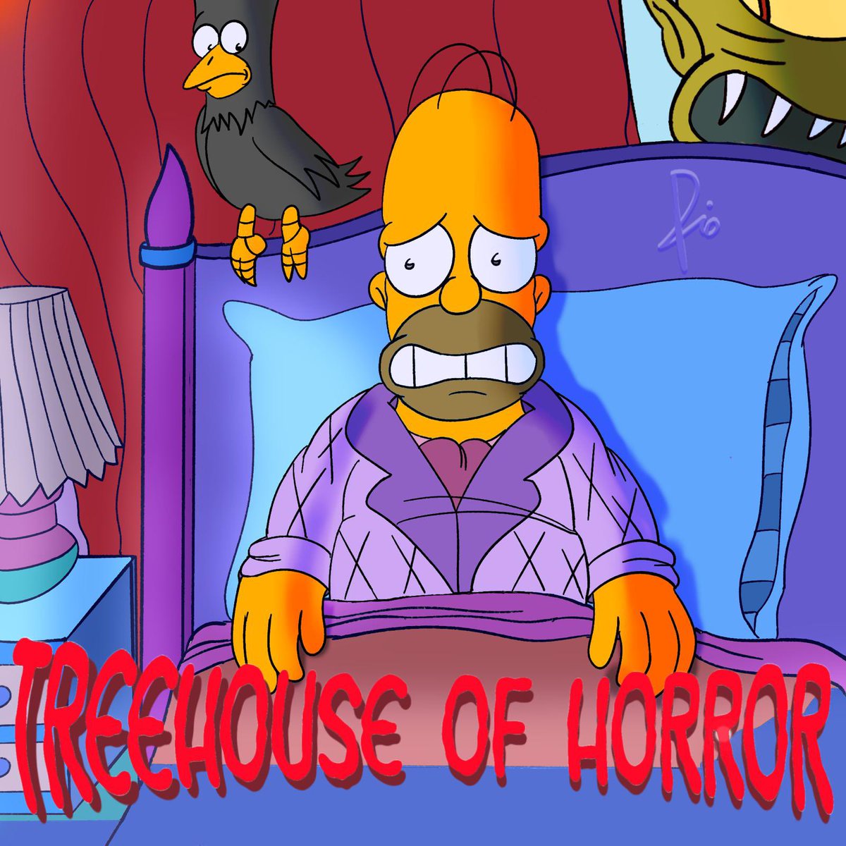 Pio045's tweet photo. Treehouse Of Horror fan-made poster
#TheSimpsons #Simpsons #fanart #drawing #art https://t.co/RxIJwqQNEC