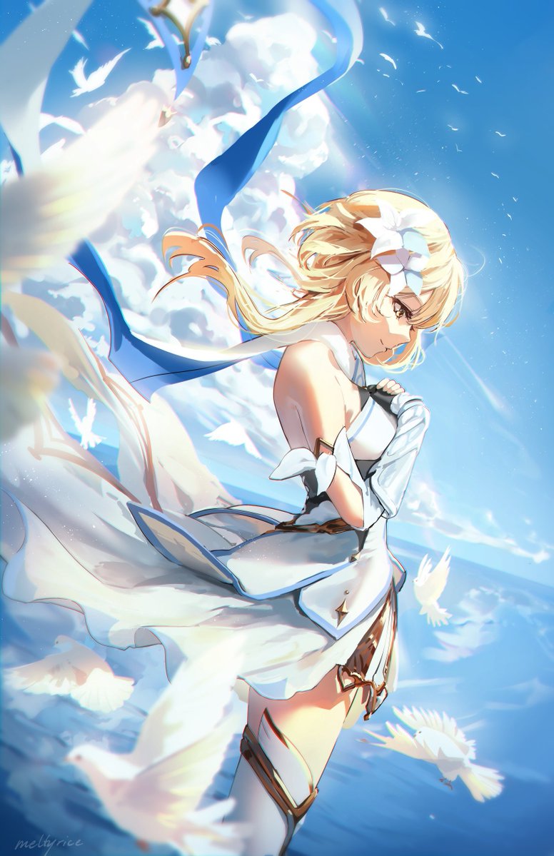 meltyrice's tweet photo. revisiting my genshin art, starting with lumine https://t.co/oGcESpIqCp
