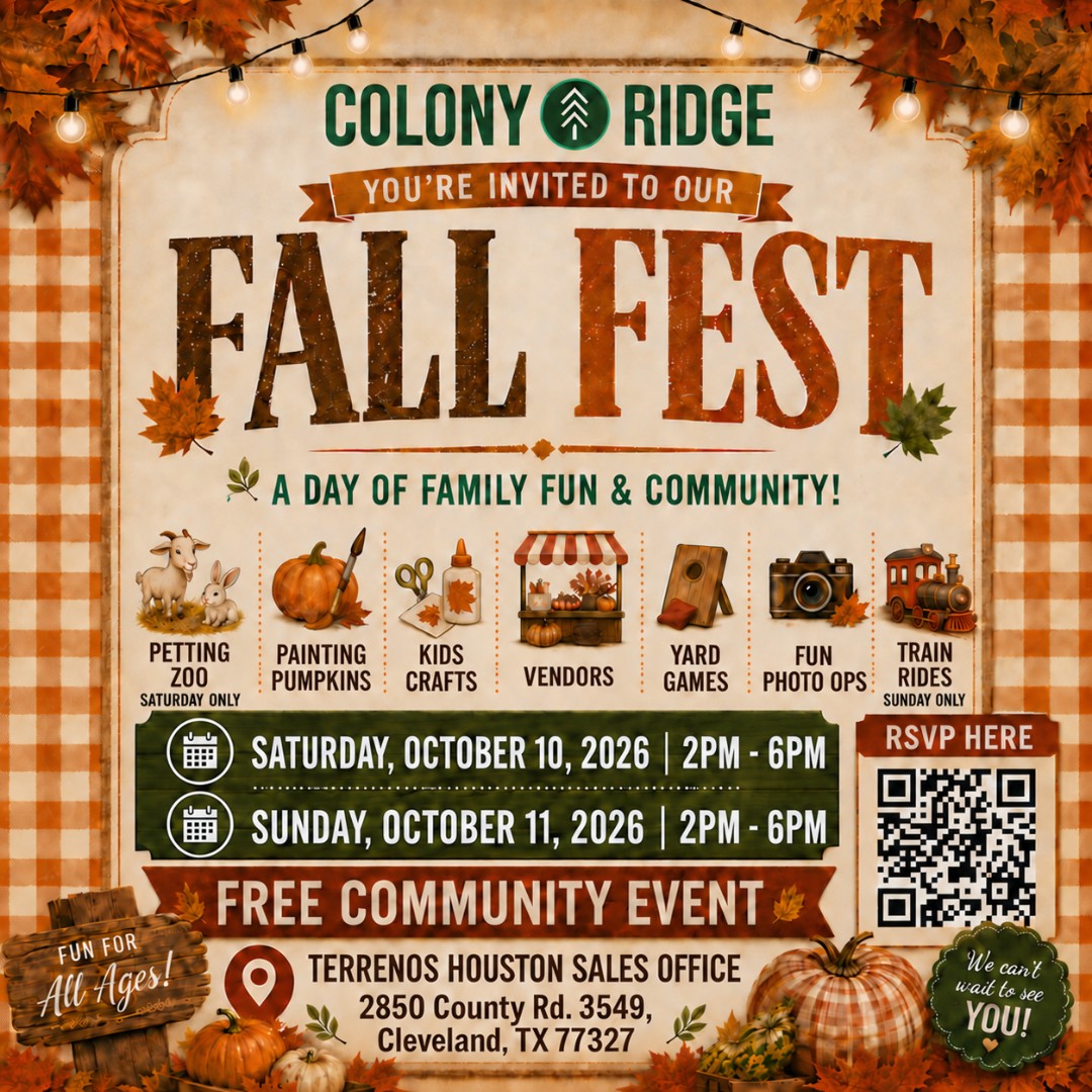 ColonyRidgeTX's tweet photo. Looking for something to do next weekend?!?! Look no further... 👀 

Join us at our Fall Fest Event Saturday October 10th and Sunday October 11th!! 🎃 🍂 🍁 🌻 ⛅ 

#FallFest #Fall #ColonyRidge #ClevelandTX #Texas #SantaFe #Texas #Fallphotos #Events #Freecommunityevents #Pettingzoo #Trainrides #Games #Crafts #Fun