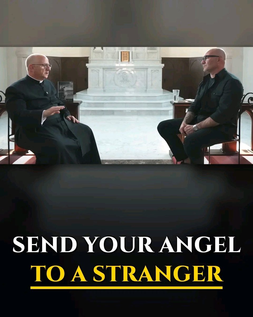 UcheMaryOkoli's tweet photo. Every stranger you passed today had a guardian angel standing next to them. The cashier. The kid on the bike. The man who cut you off in traffic. An exorcist says you are allowed to talk to that angel.

At the end of a talk on the angels, a woman told Fr. Chad Ripperger, an exorcist, about something that had happened to her. She and the people with her gave a holy card to a random boy in a Target store. As they drove away she prayed, "Guardian angel of that boy, go protect him." Then she second-guessed herself. Maybe she should have asked her own guardian angel to tell his. She did not know how it works.

Fr. Ripperger did not make it complicated:

"YOU CAN DO BOTH."

"GET THEM INVOLVED. YOU WANT TO GET THEM INVOLVED AS MUCH AS YOU CAN."

Then he named what goes wrong in most lives:

"THE PROBLEM IS, THROUGH PEOPLE'S SIN, THEY'RE GETTING ALL THE DEMONS INVOLVED, RATHER THAN GETTING THEIR ANGELS INVOLVED."

Think about what that does to an ordinary day.

The grandson who will not answer your texts has an angel. So does the daughter-in-law you cannot talk to, the coworker who is quietly falling apart, the teenager at the bus stop who looks like he has not slept in a week. You cannot always reach them. Their angel has never once left them.

And yours goes wherever you send him.

One holy card, one sentence in a parked car, and a boy who will never know it happened had two angels working for him that afternoon instead of one.

So tonight, before you sleep, think of one person from today. Someone you could not help, or did not know how to. Then say this out loud. Ten seconds per name:

"Guardian angel of ___, go protect him. My guardian angel, go and help. Amen."

Then the next name. Most people run out of time before they run out of names.

👇 One word if you sent an angel to someone today: DISPATCHED.

Credit: Father Chad Community
