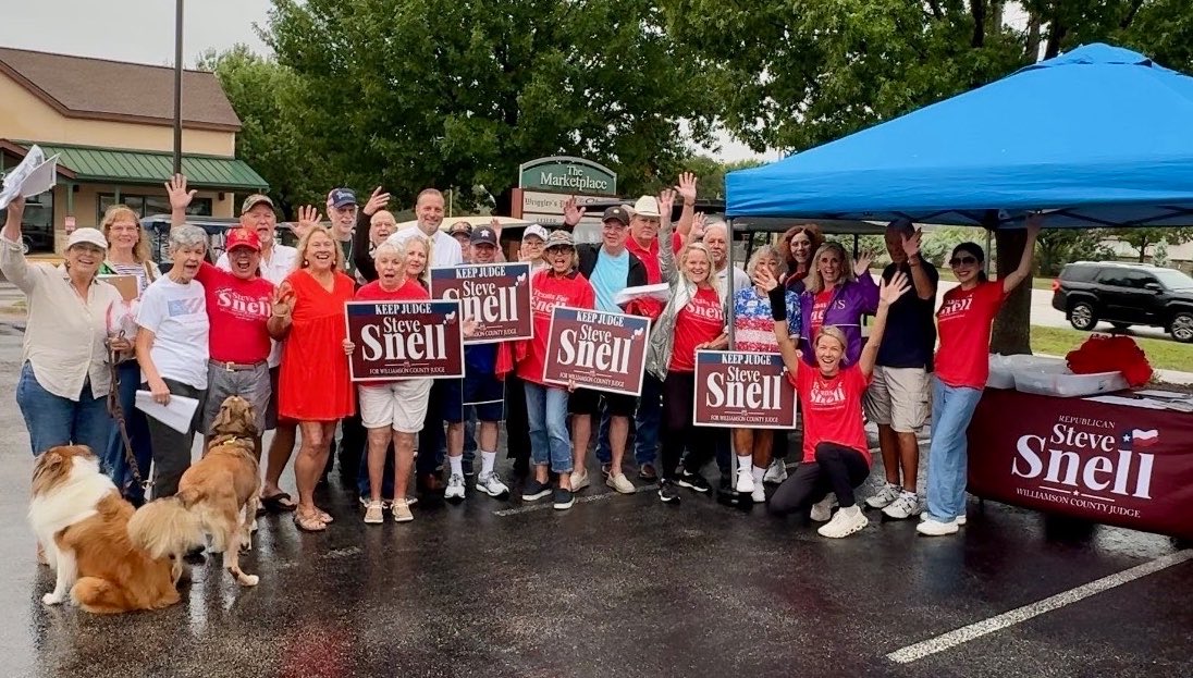 TerryWilsonTX's tweet photo. Truly great turnout and enthusiasm in Sun City for our Republican ticket and County Judge Steve Snell! #txlege @S_Snell https://t.co/woZFU1dmbw