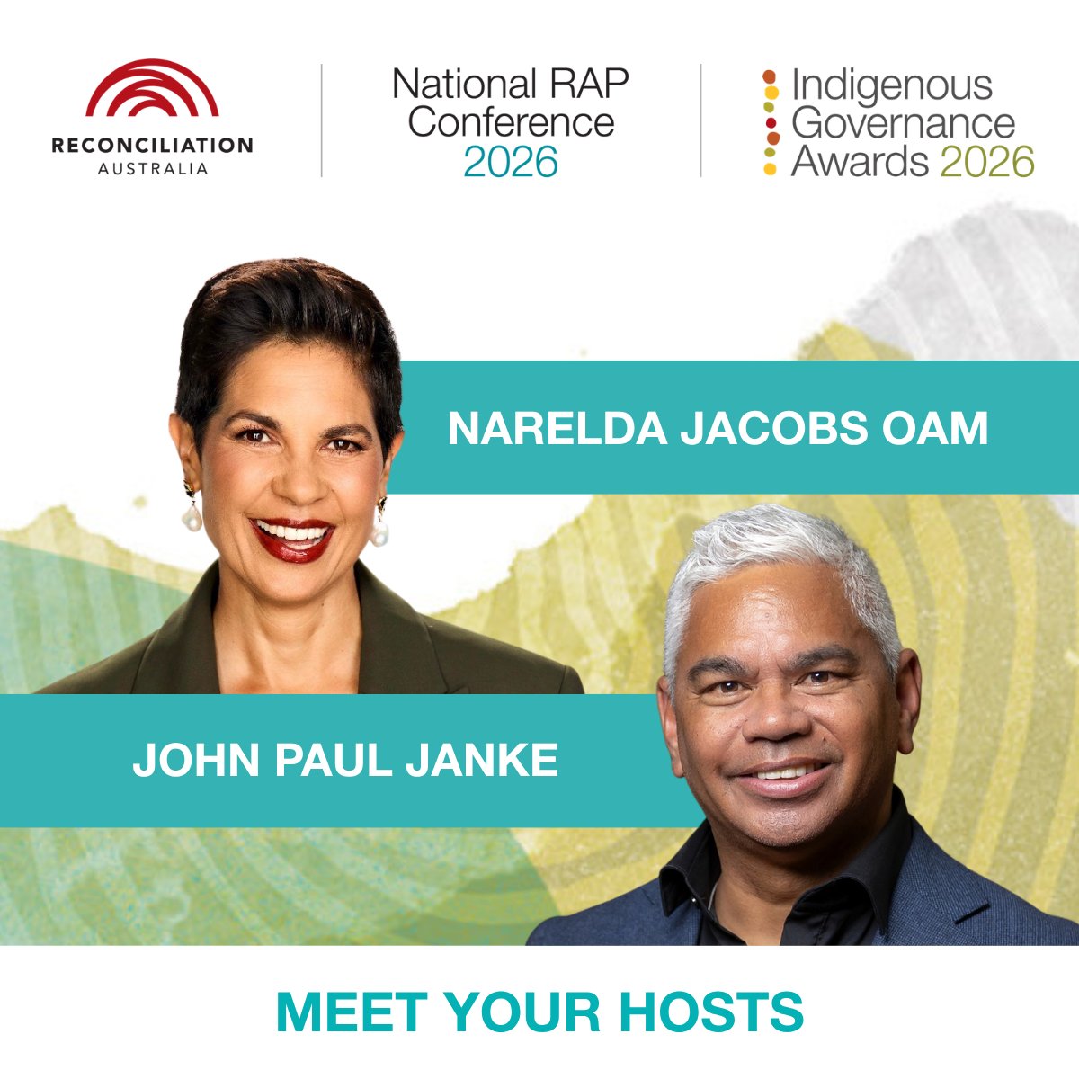 RecAustralia's tweet photo. Meet your hosts for connection across the RAP network &amp; a very special celebration of First Nations self-determination at the Indigenous Governance Awards Gala Dinner.

📍 Adelaide Convention Centre, Tarntanya/Adelaide
🎫 Register: https://t.co/UhAl0C94GJ

#Reconciliation #ALLIN https://t.co/x4haqsiyr0