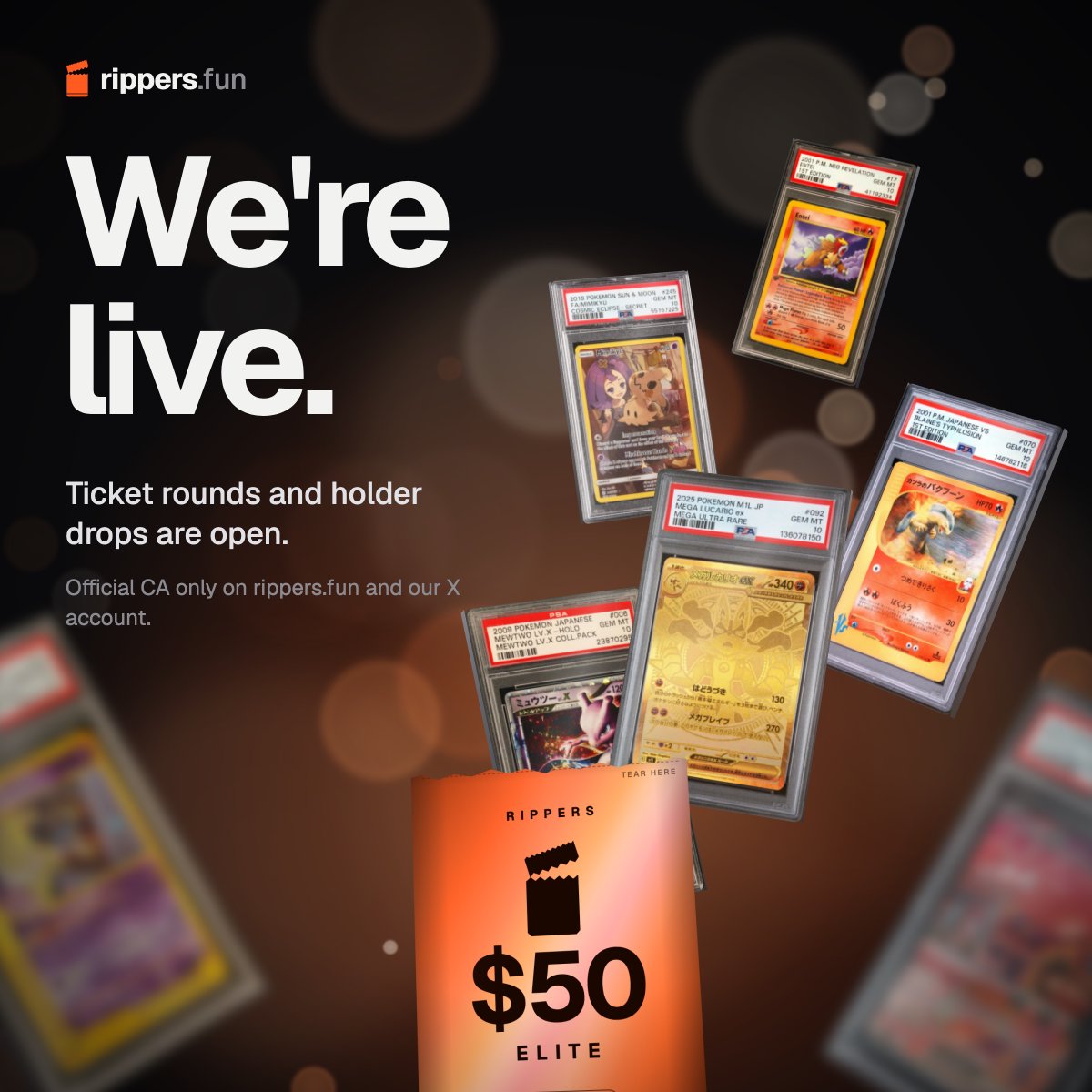 RippersDotFun's tweet photo. we're live

$RIPPERS is out and the first ticket round is open on https://t.co/O6kkguJKYA. holder drops are on too

CA: Ripb68Vy88s7kThkrBEAuXovHjcGNcFjnZPeLkD15LG https://t.co/13gscOV3A6