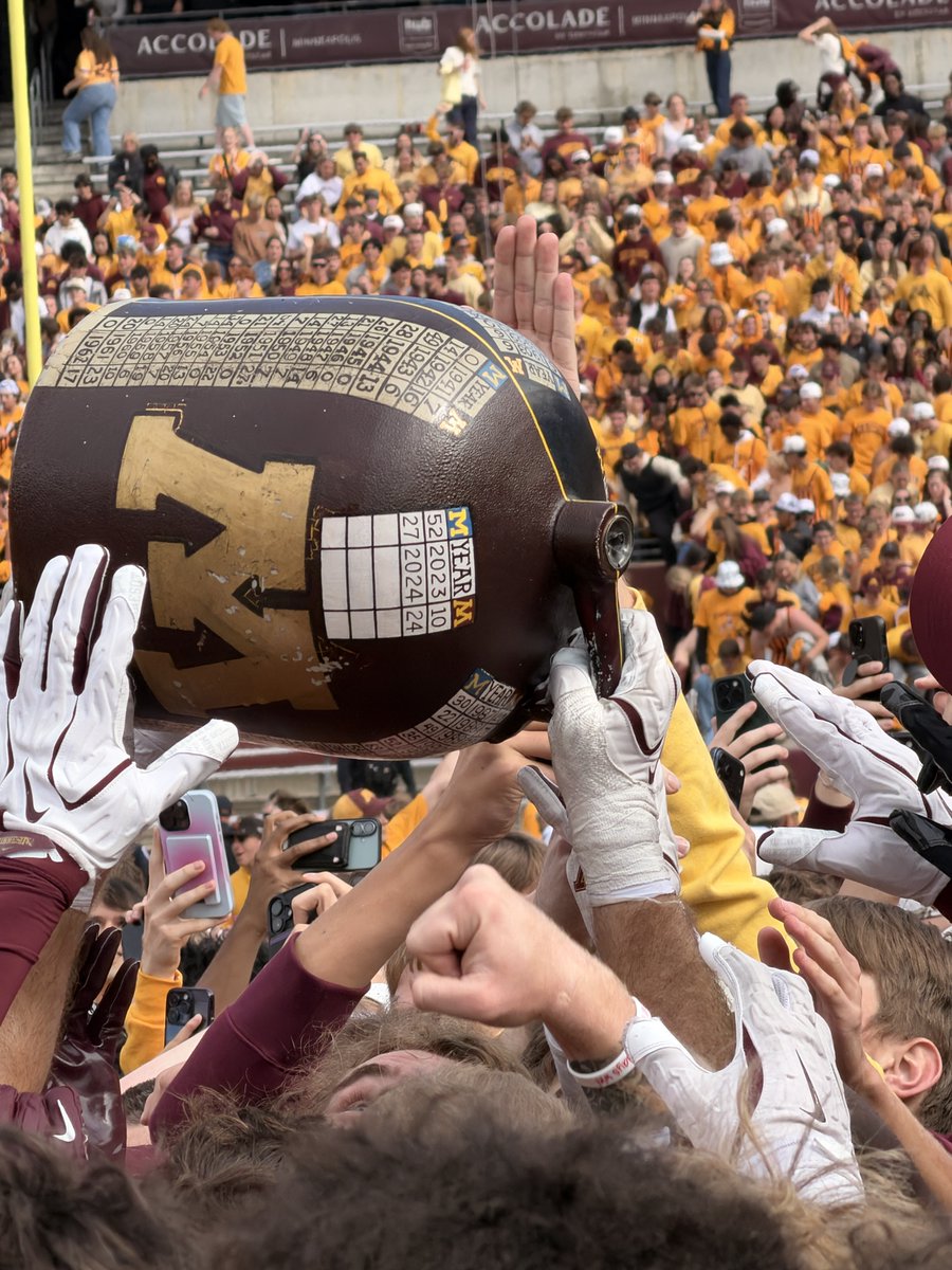 GopherHole's tweet photo. A perfect view of where today's win will be etched in history...forever!!!!! 

#Gophers 

https://t.co/1yJFNb4qEU https://t.co/SkXyUFd095