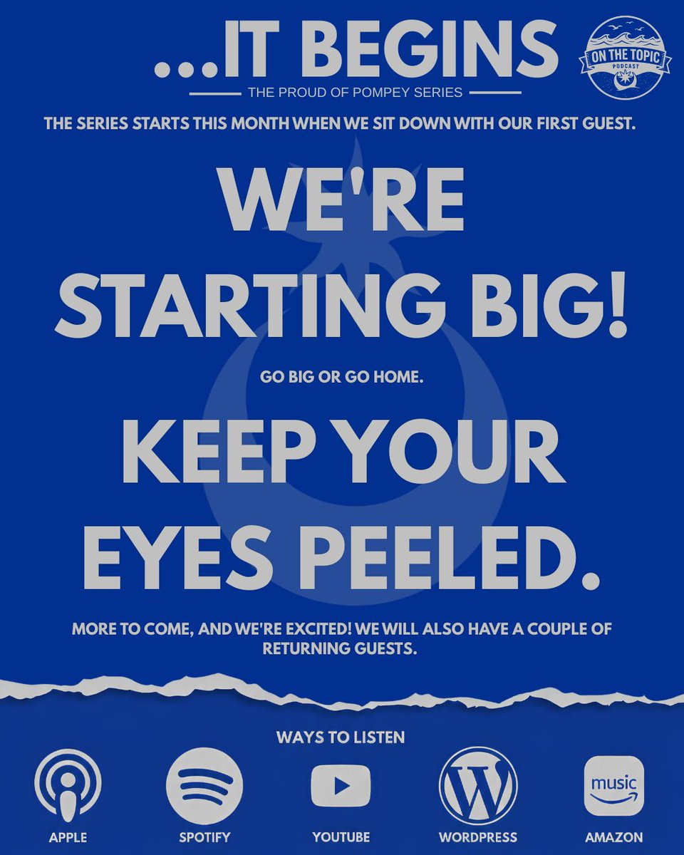 OnTheTopicPod's tweet photo. #Pompey #Portsmouth #Southsea #ProudOfPompey #Podcast https://t.co/ubcoMST2qO
