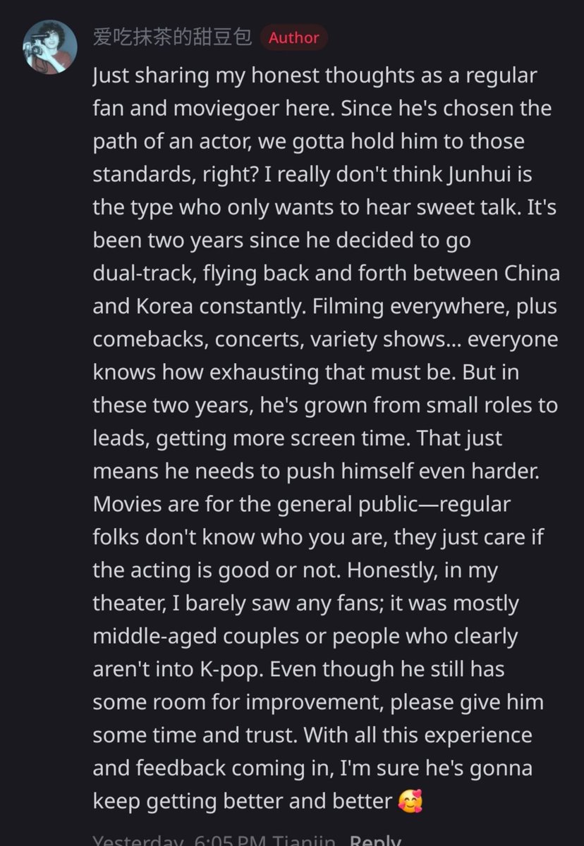 ItzNotTaiyeaba's tweet photo. Junhui's movie breaking records, smashing box office, topped on douban, getting praised for his acting and growth left n right from GENERAL PUBLIC and thn? Here comes his biggest haters in guise of cOnStRuCtIvE cRiTiCiSm in day1 https://t.co/kbgBi5C5MV