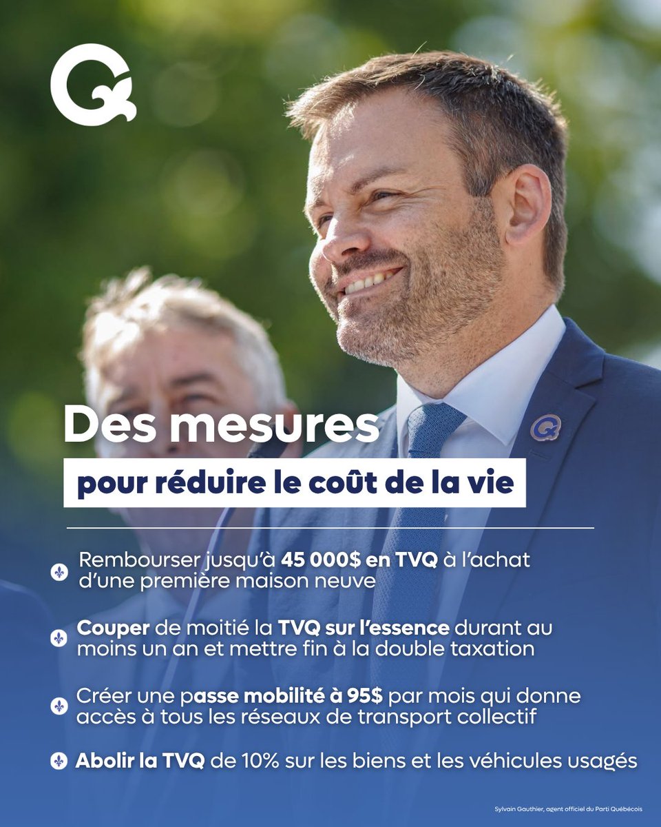 partiquebecois's tweet photo. L'explosion du coût de la vie affecte toutes les Québécoises et tous les Québécois.

Au Parti Québécois, on prend ça très au sérieux et l'une de nos priorités sera de donner de l’air aux familles, à la classe moyenne, aux aînés, aux jeunes et aux moins nantis.

Nous avons pris l'engagement de mettre en place plusieurs mesures pour mettre plus d'argent dans le portefeuille des Québécois. Dès le 5 octobre, vous pourrez compter sur notre gouvernement pour agir rapidement en ce sens.