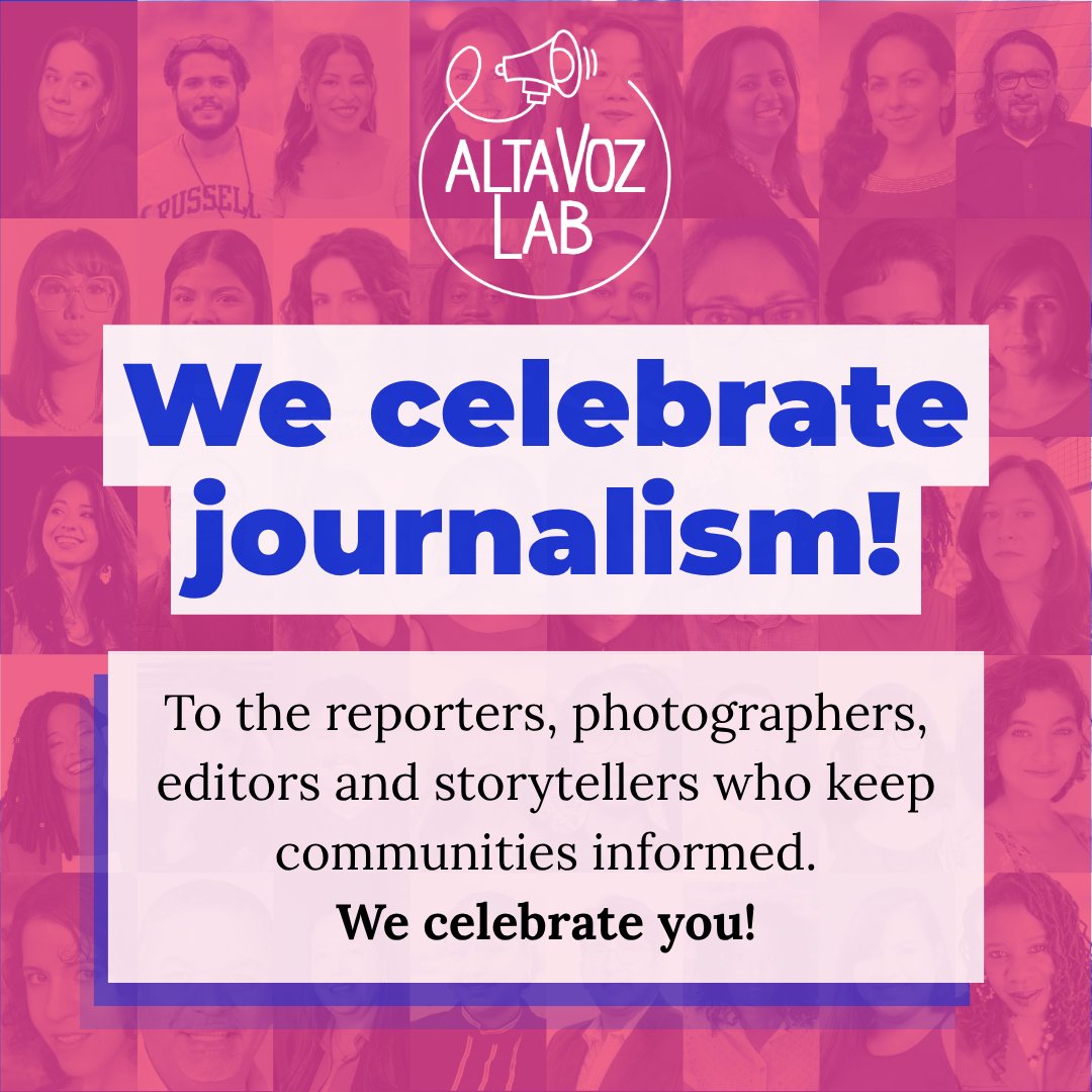 Altavoz_Lab's tweet photo. Happy Journalist Day to the local reporters, photographers, editors and storytellers helping communities stay informed. If you believe in community journalism, learn more about our work and how you can support it at Altavoz Lab.

#JournalistDay https://t.co/OUASS41HEO