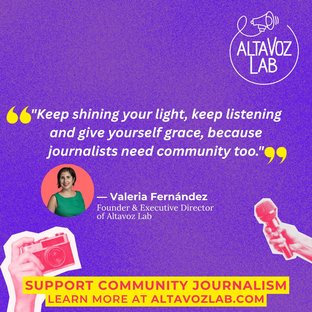 Altavoz_Lab's tweet photo. Happy Journalist Day to the local reporters, photographers, editors and storytellers helping communities stay informed. If you believe in community journalism, learn more about our work and how you can support it at Altavoz Lab.

#JournalistDay https://t.co/OUASS41HEO