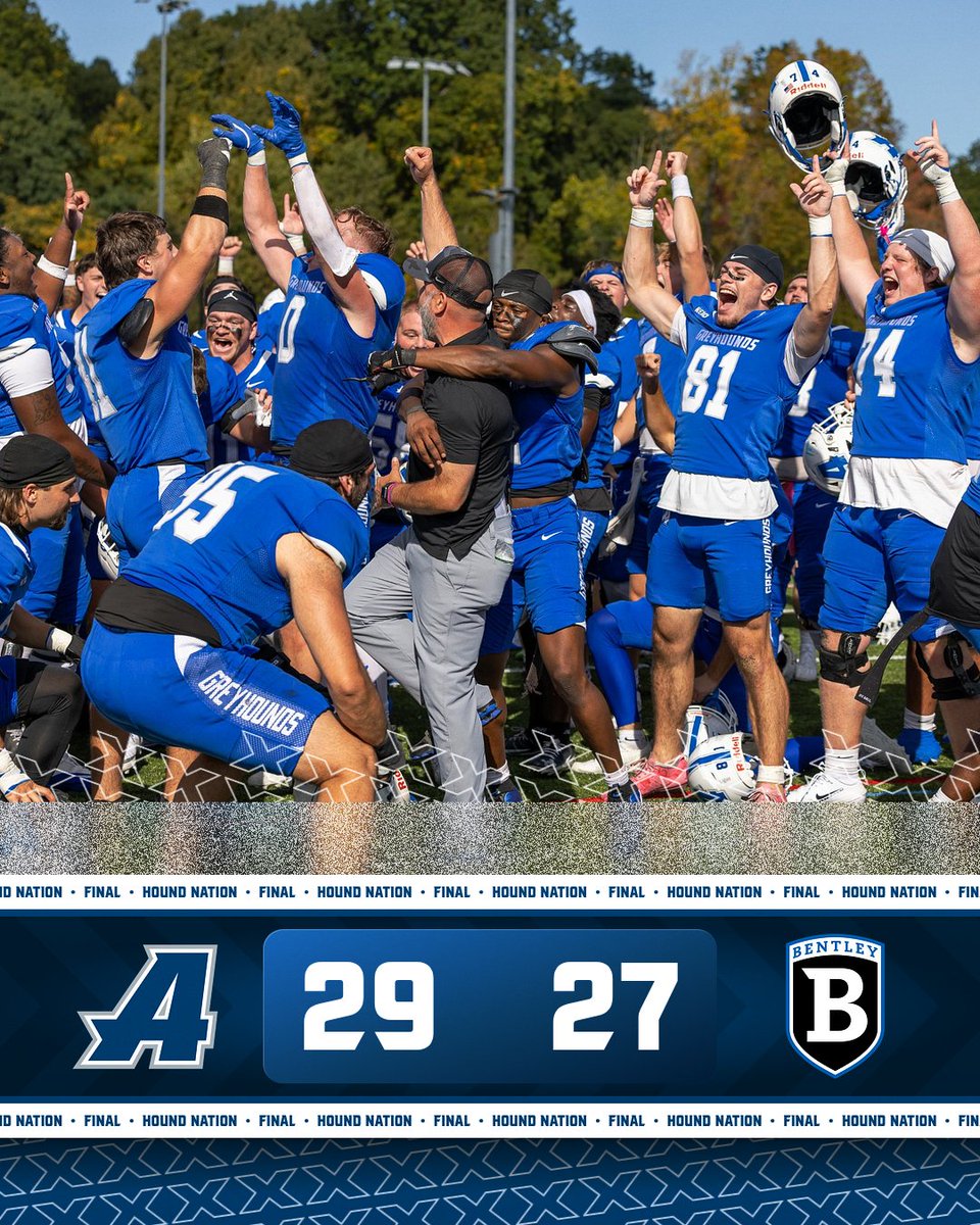 GoAssumptionU's tweet photo. Football fends off Bentley, 29-27 on Homecoming
#LetsGoHounds | #HoundNation | #NE10EMBRACE | #NCAAD2 | #D2FB https://t.co/N2kGcec2J1