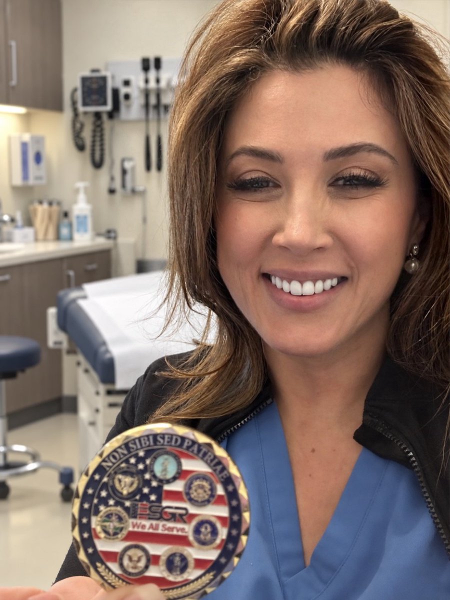 DoctorJanette's tweet photo. An honor to care for those who serve. This challenge coin given to me by my patient is a gift I’ll always treasure. Grateful for the trust our service men &amp; women place in me as their physician🇺🇸 https://t.co/u8VskeSNWj