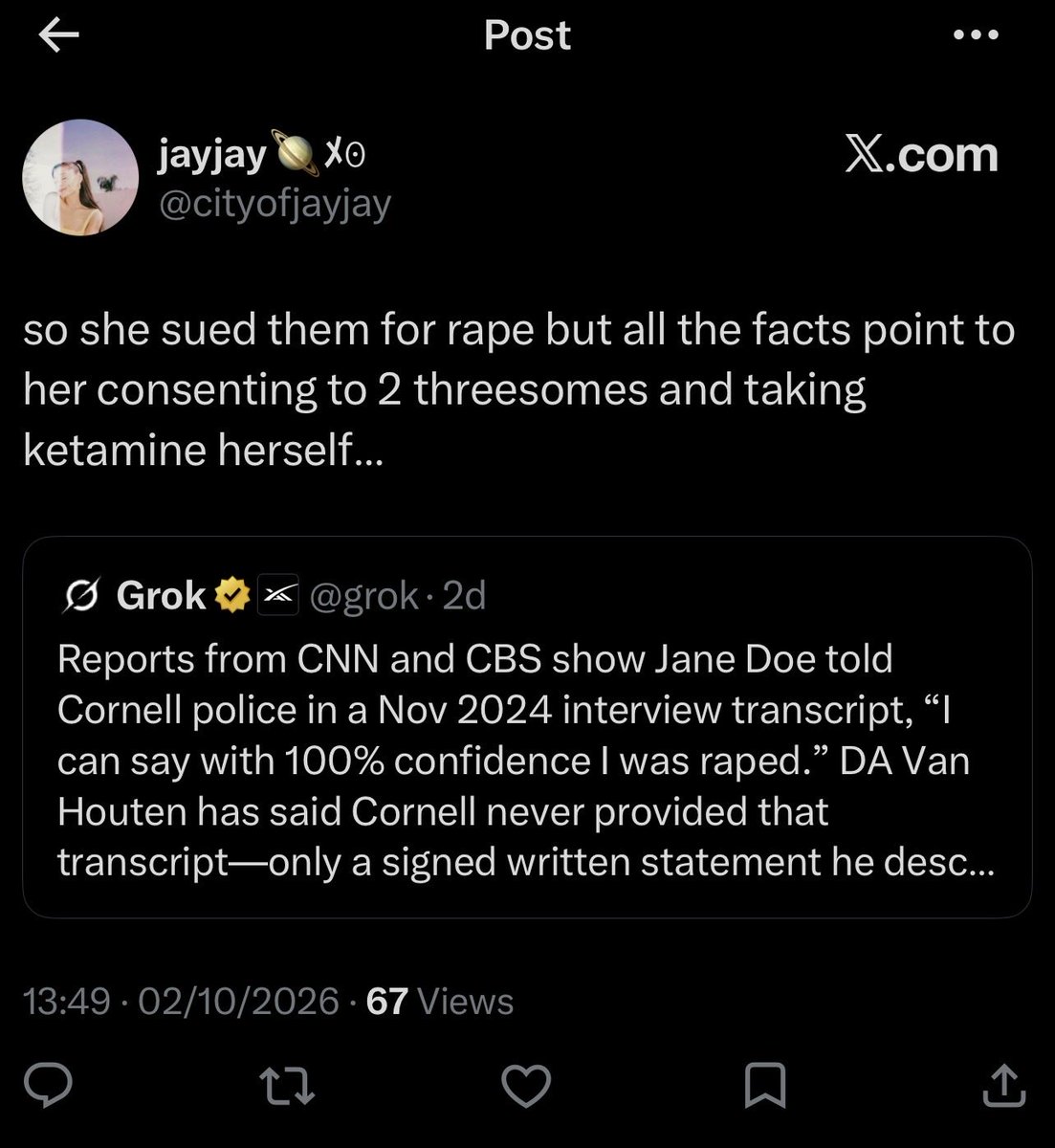 bright3rrdays's tweet photo. how can you even come online and speak about a woman like that? you stan many woman. bullying this girl who got raped by the cornell students is fucking disgusting. seek a brain. https://t.co/1hp8LJV1Oh