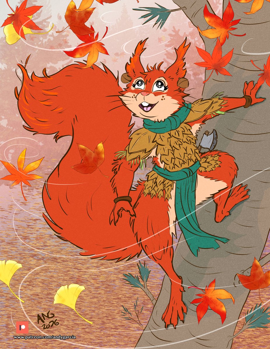 andyclassified's tweet photo. Commission for Patreon member https://t.co/xXlW3adsTg
They're fire mage, Roshni of The Emerald Drey squirrels, enjoying the change in the wind.
#furryartㅤㅤㅤ #redwall #squirrels #furryㅤㅤㅤ #autumn https://t.co/PuDZlJ1a3M