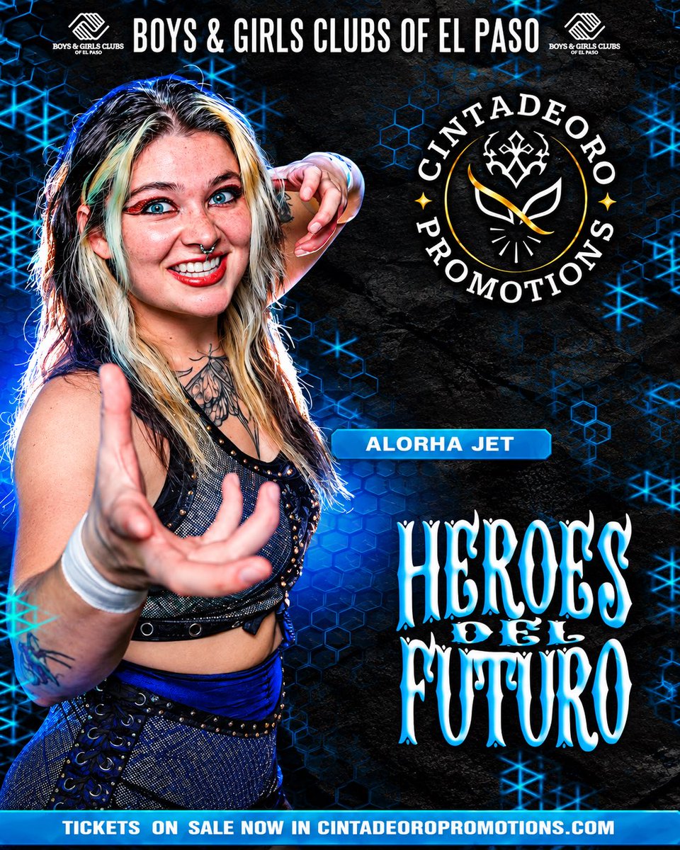 CDOPromotions's tweet photo. 🔥 ¡Alorha Jet está lista para HÉROES DEL FUTURO! 🔥
Esta noche, El Paso vivirá una gran noche de lucha libre. 🤼‍♀️⚡

🎟️ Boletos en https://t.co/a45olehSGE⁠
💙 ¡Luchamos por el futuro! https://t.co/KSgesJDL8c