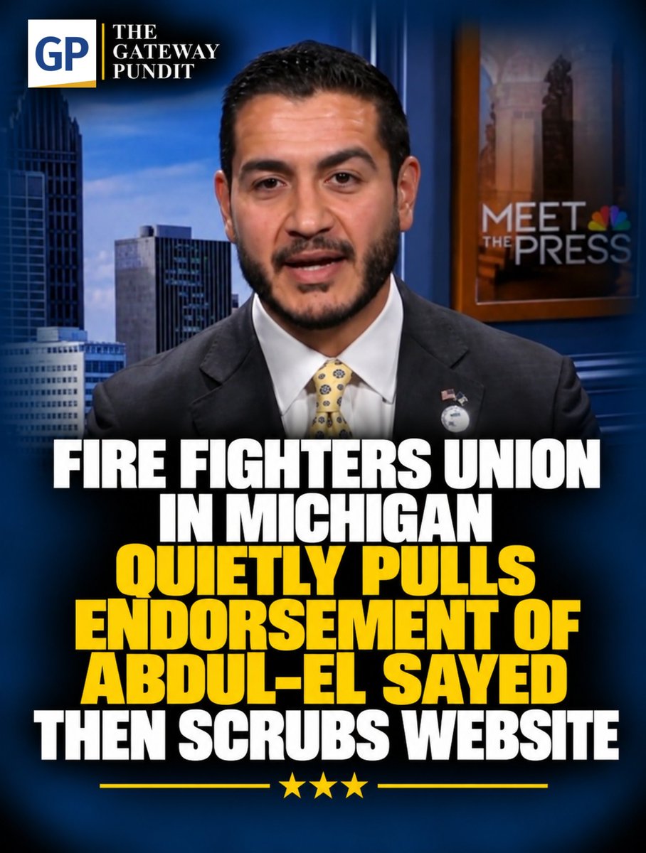 SD73660's tweet photo. The Michigan Professional Fire Fighters Union (MPFFU) has officially withdrawn its endorsement of far-left Democrat Abdul El-Sayed in the U.S. Senate race. 

This significant decision highlights a shift in support away from El-Sayed as he seeks to advance his candidacy https://t.co/LL6QV0eC6b