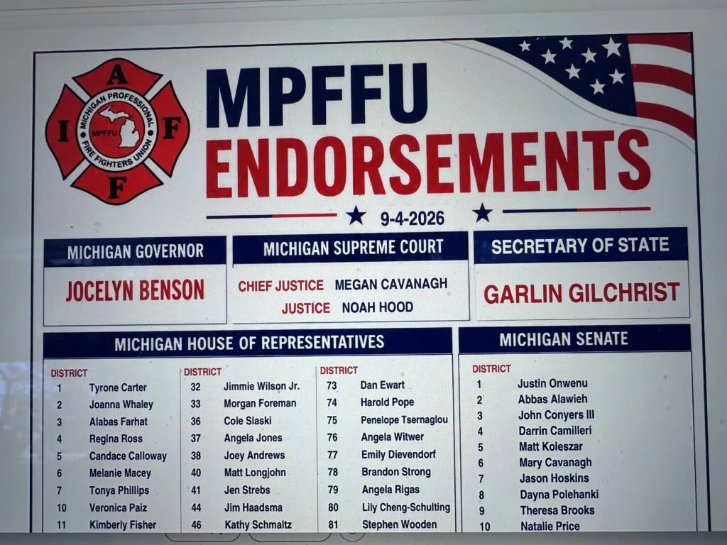 SD73660's tweet photo. The Michigan Professional Fire Fighters Union (MPFFU) has officially withdrawn its endorsement of far-left Democrat Abdul El-Sayed in the U.S. Senate race. 

This significant decision highlights a shift in support away from El-Sayed as he seeks to advance his candidacy https://t.co/LL6QV0eC6b