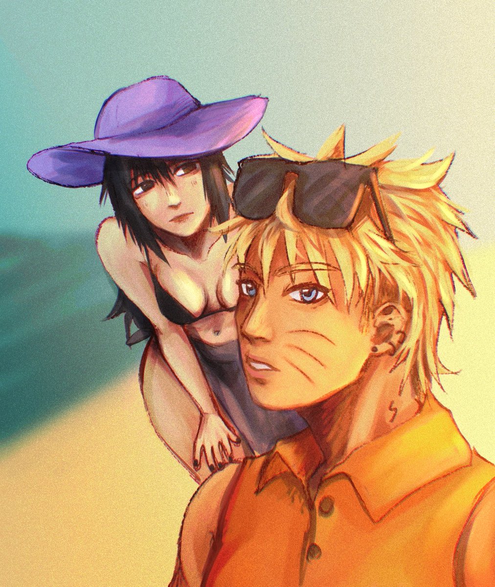 lesbianismdevil's tweet photo. narusasu yuri beach day #narusasu #sns https://t.co/yBm1SZcZvn