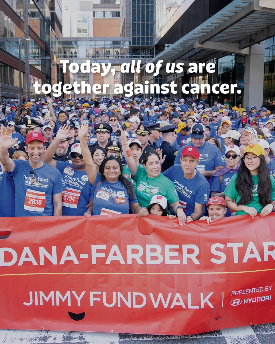 TheJimmyFund's tweet photo. The Jimmy Fund Walk for Dana-Farber presented by @Hyundai is HERE! Within every one of us is a story and a reason, and today we are one community walking together against cancer. 

Let’s cheer on everyone participating, volunteering, and supporting today, all the way to the finish line!