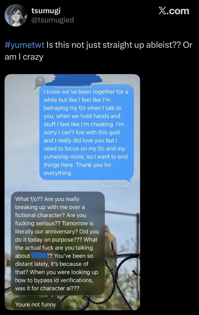 An0nWrites's tweet photo. @ChudSideSun I just realized that it’s the same person who did the breaking up with the person in that post LMAOOOOOOOO 😭 https://t.co/ESKZ9oPKQi