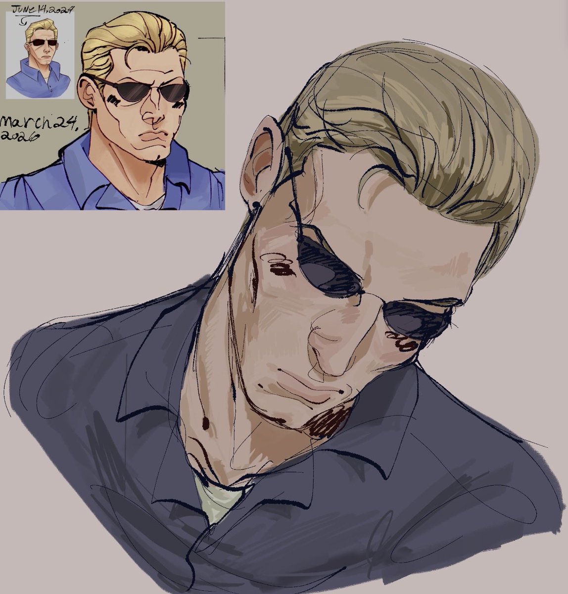 BiohazardMist's tweet photo. Here’s a simple drawing of Wesker idk what I want to draw 

#ResidentEvil 
#RE1 
#AlbertWesker 
#REBHFun https://t.co/QXh8iPruUY