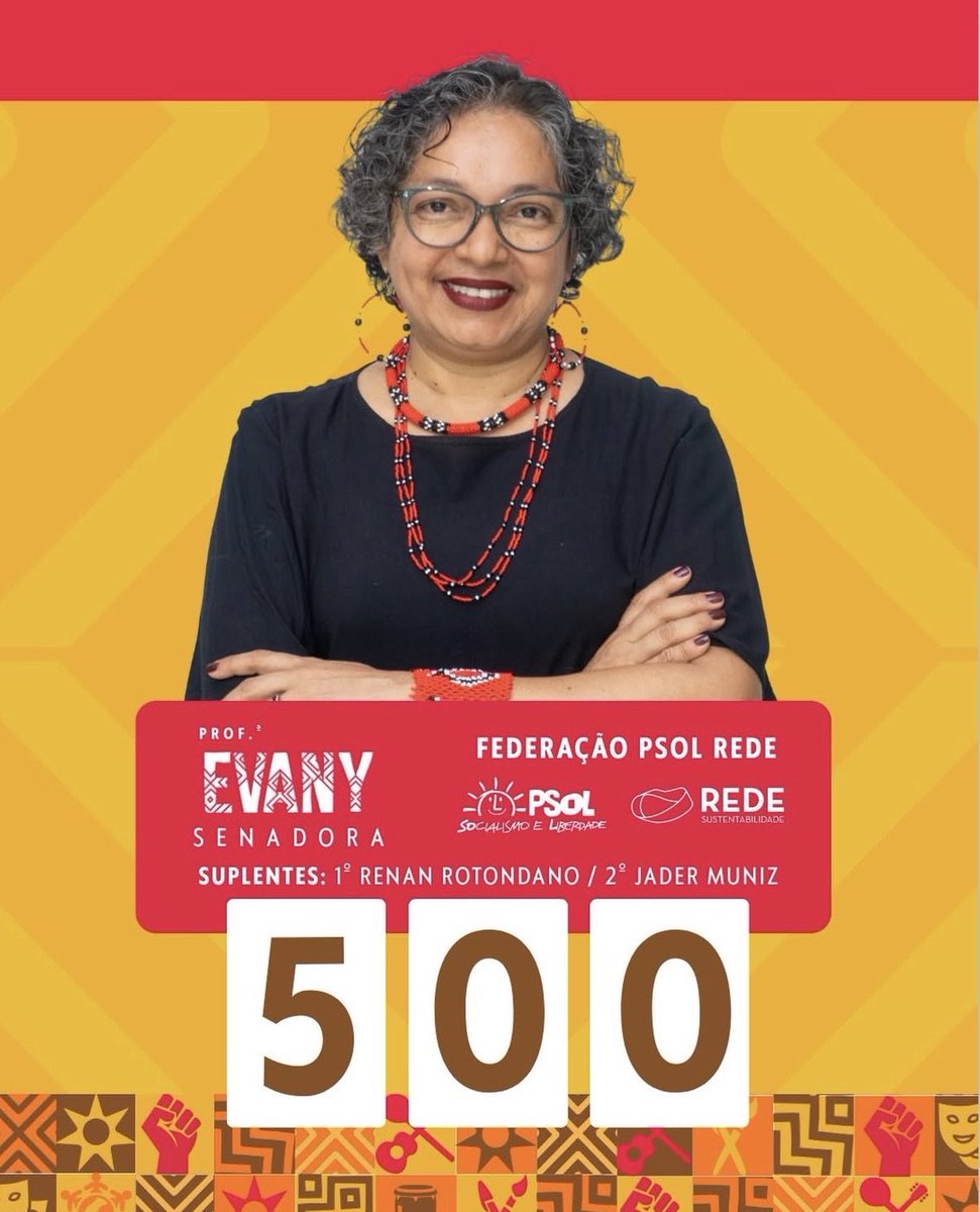 j0nml1m's tweet photo. GAYS e simpatizantes, vamos VOTAR 500 também e colocar a Prof Evany, única mulher candidata ao Senado pelo Amazonas, é de ESQUERDA, e ela defende SAÚDE, EDUCAÇÃO, CULTURA, AMAZÔNIA, DIREITOS LGBTQIA+, MULHERES, TRABALHO e entre outras coisas! https://t.co/v7PfnrSR1E