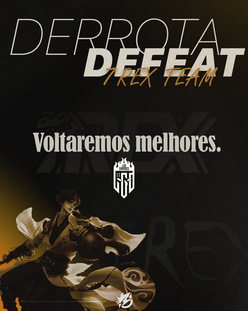 7REXteam's tweet photo. Lutamos até o final mas não é por acaso que os caras são os atuais campeões, GGWP @losgrandesgg! 

voltamos amanhã, obrigado pelo apoio e #GO7REX🦖 https://t.co/BwWUgaQop8