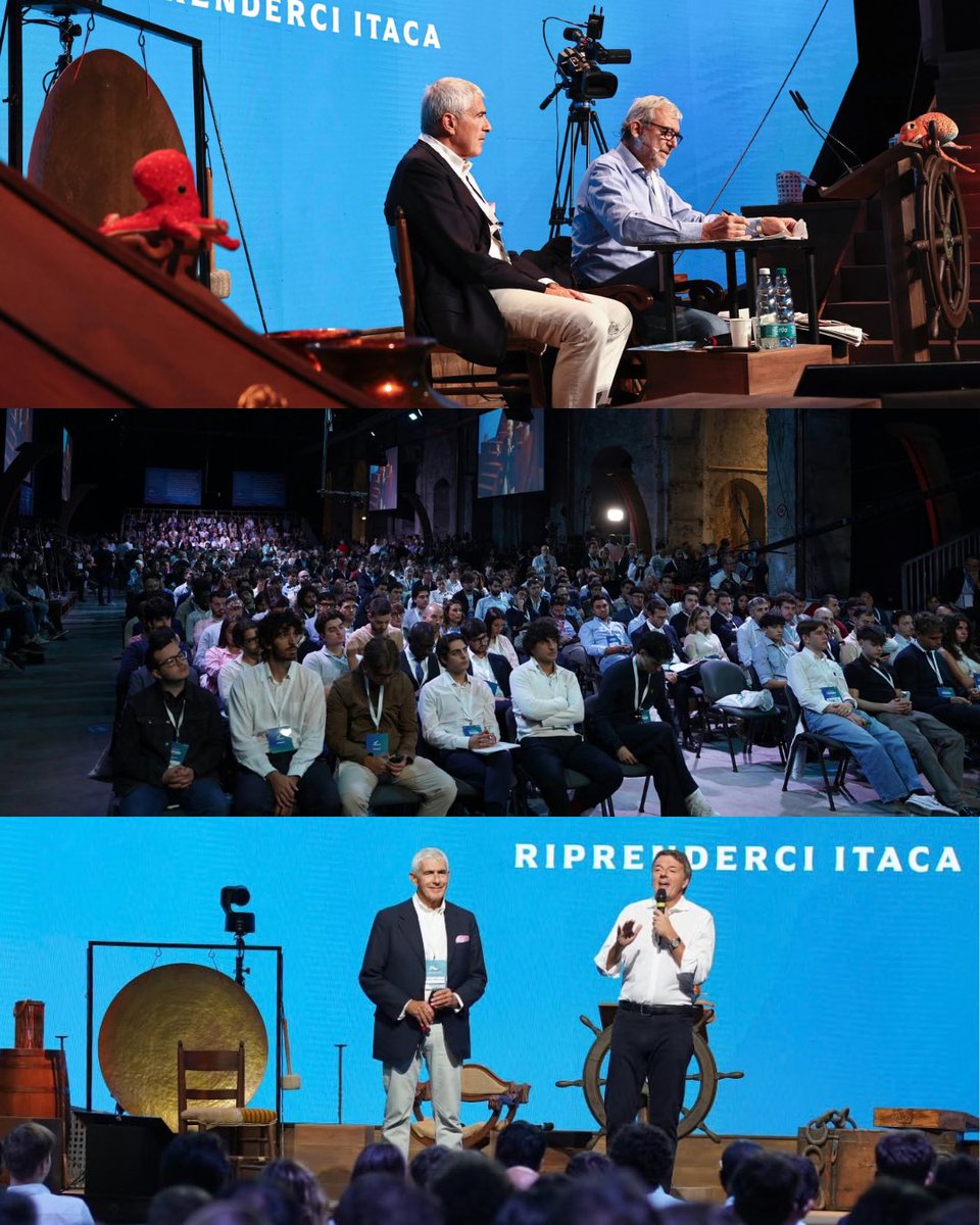 ItaliaViva's tweet photo. Una seconda giornata intensa e piena di energia, idee e confronto.
Sul palco e in sala, una lunga discussione sul presente e, soprattutto, sul futuro che vogliamo immaginare.
La Leopolda 14 - Riprenderci Itaca continua a essere uno spazio aperto, dove le idee si incontrano.
Vi aspettiamo domani per l’arrivo a Itaca! ⛵️