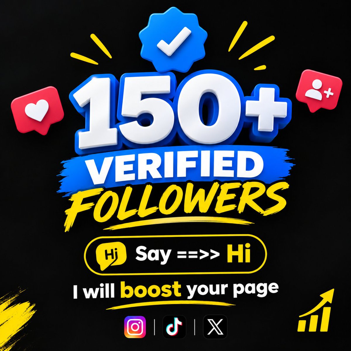 ChigbuI5's tweet photo. 🚀 Looking to grow your page? Let’s do it! 🔥

Need 150+ verified followers? 👀
Just say “Hi” 👋 and let’s get started.

📈 I’ll help boost your page and get your account noticed.
Let’s grow together! 🤝🔥

#FollowForFollow #GrowTogether #SocialMediaGrowth #VerifiedFollowers https://t.co/agcodzwmhs