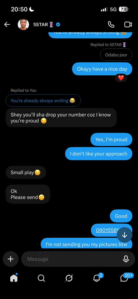 diaa_tr3des's tweet photo. lol, I was never going to do that, but since you started it, let me complete it for you.

You told me you like me bah? I respect that, and I can’t shame you for that.

I have a brother too, so I don’t do that. https://t.co/4x1ey2TUxI