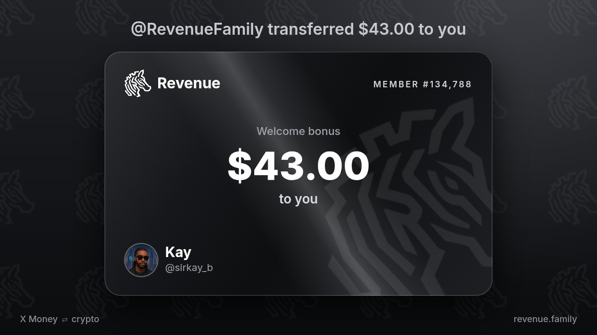 sirkay_b's tweet photo. @RevenueFamily My bonus card 👇 https://t.co/KmVmCT1bGQ