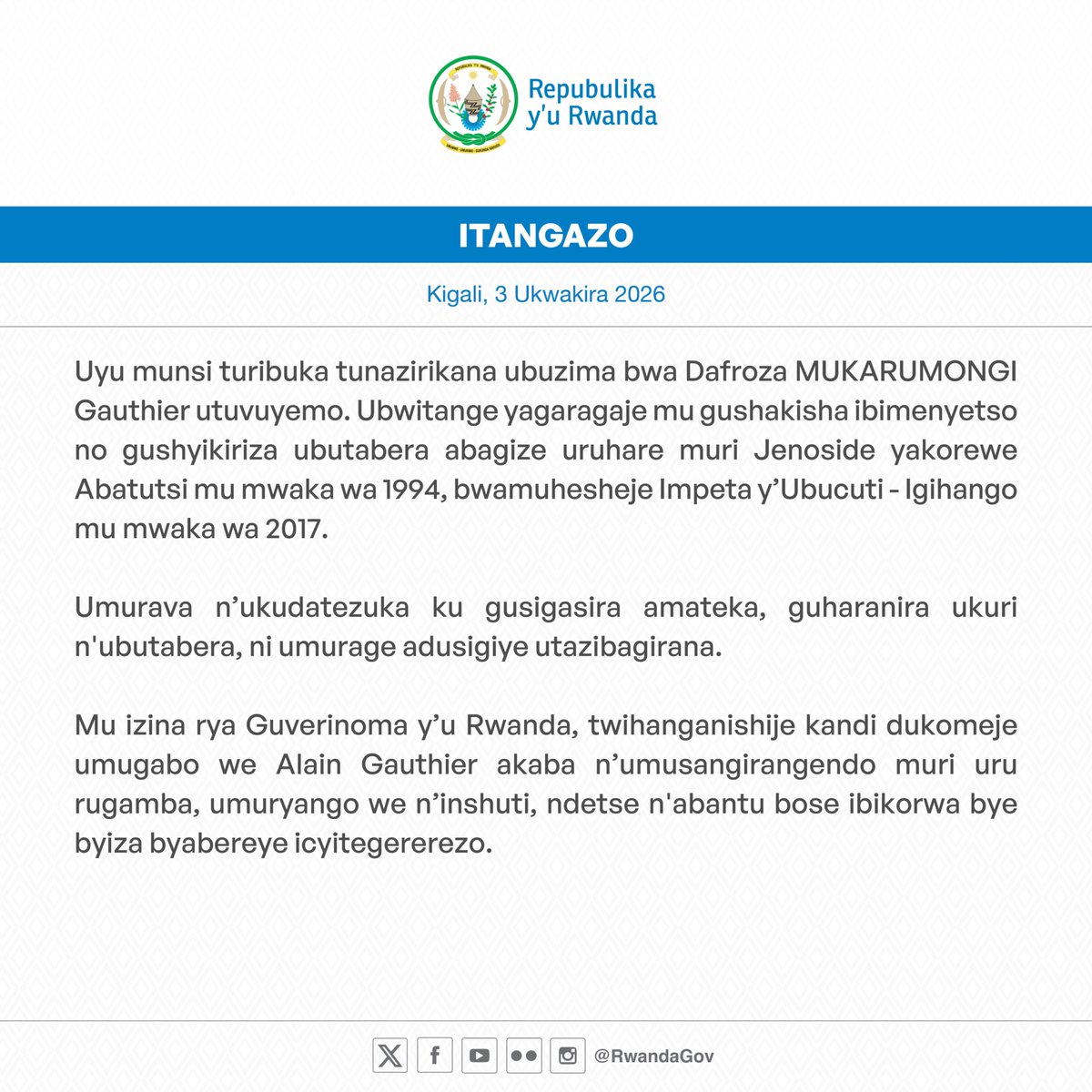 RwandaOGS's tweet photo. ITANGAZO https://t.co/w4N2skJ7XO