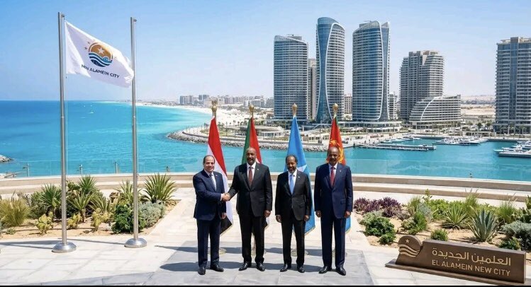 Sharronyemane's tweet photo. Quadripartite summit tomorrow between leaders.. 
Egypt 🇪🇬 
Eritrea 🇪🇷 
Somalia 🇸🇴 
Sudan  🇸🇩 
in the New Alamein City https://t.co/17C38U7rIT