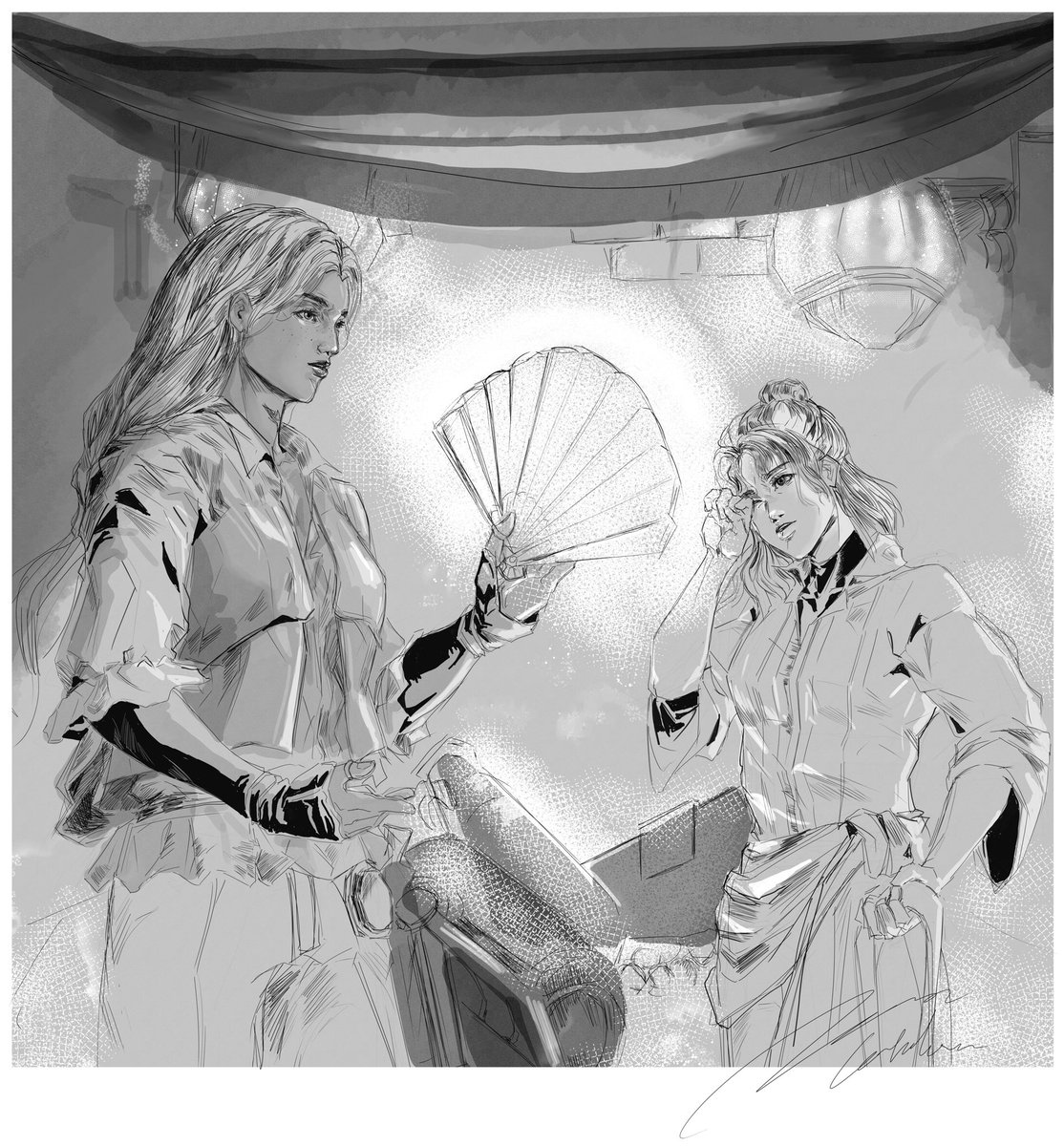 RangshisNation's tweet photo. Day 3: Fans (continuation of Day 2, Relic)
art credit/artist: @Aleiraff14
#rangshitober #rangshi https://t.co/UCtFrdnQWd