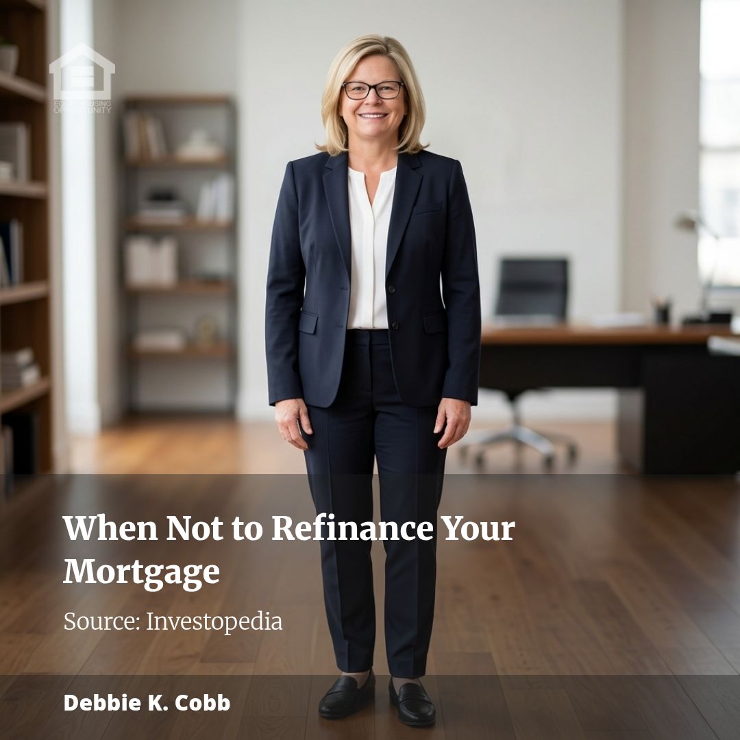 DebbieKCobb's tweet photo. When Keeping Your Current Mortgage Is the Smart Choice
Thinking about refinancing your mortgage? 🏡💰 It’s not always a money-saver! Discover why extending your term or cashing out could cost you more in the long run. Would you risk it for lower payments? Let’s discuss! 👇 https://t.co/T373ORTFN0