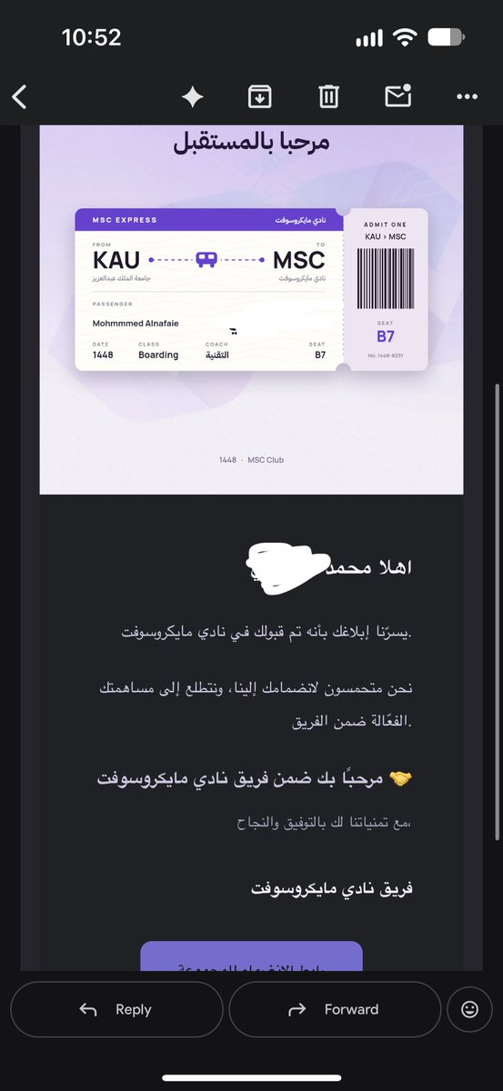 mohnaf990's tweet photo. بدأت الرحلة مع ناد مايكروسوفت  🚀💜 https://t.co/1ZQgy9V6M6