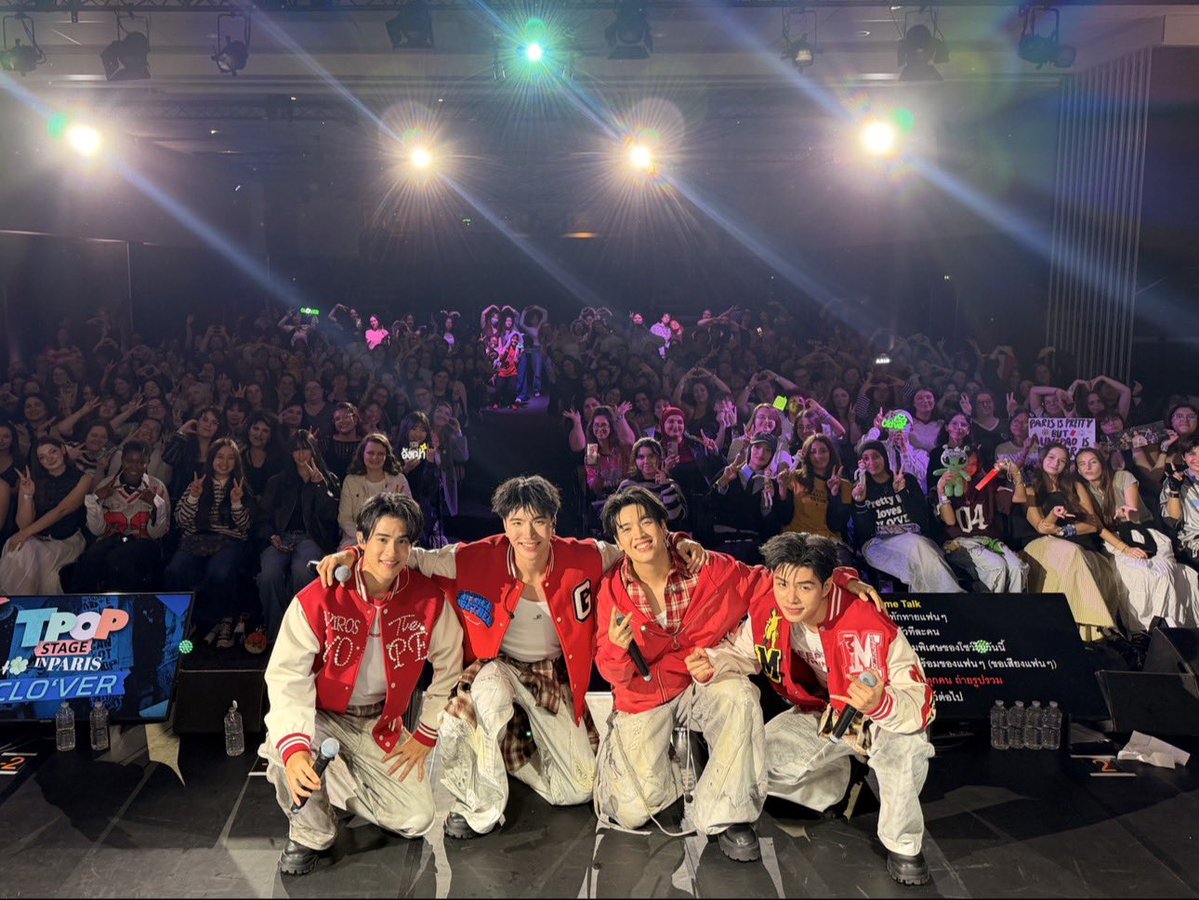 GMMTV's tweet photo. การที่เราได้มาเจอทุกคนที่นี่มันคือเรื่องพิเศษมากๆ ❤️ พวกเราจะเก็บวันนี้เป็นความทรงจำที่ดีวันนึงเลยครับ 🍀

Meeting everyone here today is truly something special. ❤️
We’ll treasure today as one of our sweetest memories.
Thank you for making it so special! 🍀

Le fait d’avoir pu rencontrer tout le monde ici aujourd’hui est vraiment quelque chose de spécial. ❤️

Nous garderons précieusement cette journée parmi nos plus beaux souvenirs.
Merci d’avoir rendu cette journée si spéciale !🍀

#TPOPSTAGEINPARIS
#CLO_VERxTPOPSTAGEINPARIS 
#GMMTV