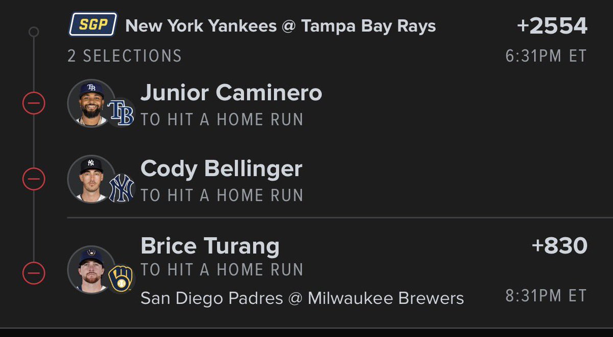 Davisparlay's tweet photo. 🔥 3-LEG HOME RUN PARLAY 🔥

⚾ Junior Caminero — To Hit a Home Run
⚾ Cody Bellinger — To Hit a Home Run
⚾ Brice Turang — To Hit a Home Run

💰 +2554

#MLB #MLBPicks #HomeRunParlay #HRParlay #BaseballPicks #SportsBetting #BettingPicks #MLBParlay #Parlay #Baseball https://t.co/NqXugt42ke