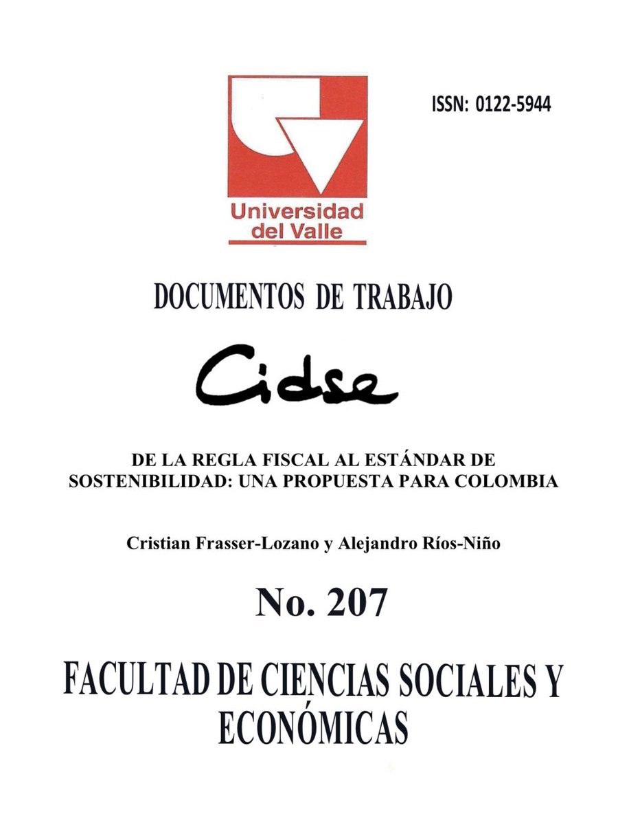 UVsocioeconomia's tweet photo. Ya está disponible un nuevo Documento de Trabajo del Cidse denominado: “De la regla fiscal al estándar de sostenibilidad: una propuesta para Colombia”, de los investigadores Cristian Frasser-Lozano y Alejandro Ríos-Niño.

Consúltalo en el siguiente enlace: https://t.co/1A4HGpSXKi https://t.co/FJOQz6WYBT