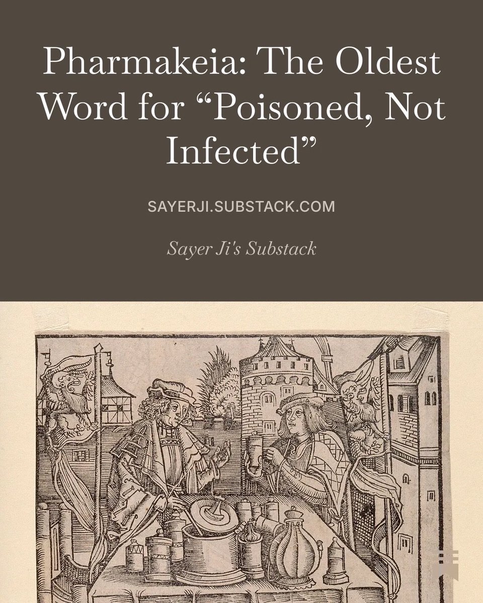 sayerjigmi's tweet photo. The Greek word behind “pharmacy” meant remedy and poison at the same time. Revelation used it for the sorcery by which Babylon’s merchants deceived the nations. A 2018 experiment shows why the word may be more accurate than we thought: the drug we give for a “viral” fever can, at a toxic dose, make virus-sized particles that pass the injury on.

https://t.co/3BqO1xSDyM