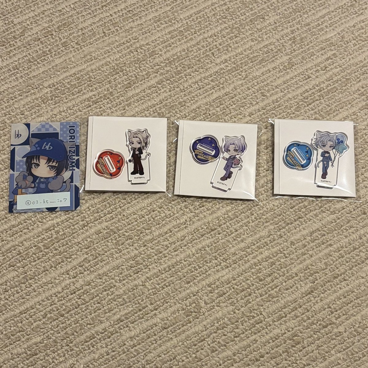 03_kt__io7's tweet photo. 【交換】 18TRIP エイトリ まねきねこ アクスタ マーカー クリアカード

《譲》練牙　礼光　可不可　雪風　季肋　あく太　宗氏　潮
《求》添、七基

異種交換可(過去イベも大歓迎)
本日横浜手渡し〜16時まで可能
以降郵送

検索からでもお気軽にお声がけください🌷 https://t.co/1qPdfVFxaP