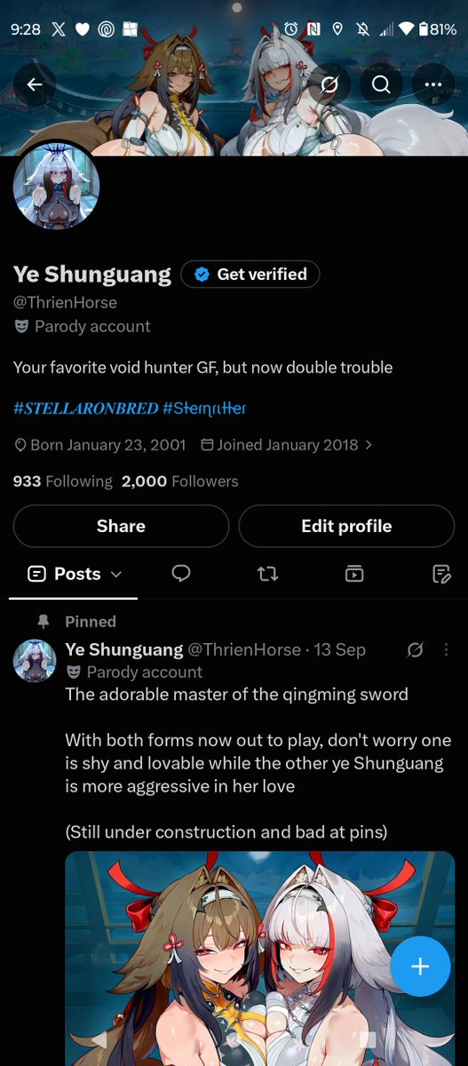 ThrienHorse's tweet photo. WE DID IT! THE ACCOUNT IS FINALLY AT 2K https://t.co/hJEOPOAURu