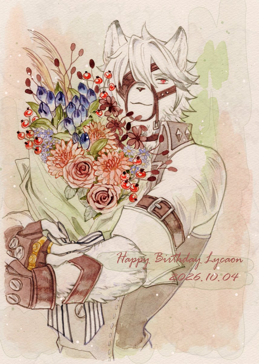 jime_muzzle's tweet photo. 🐺さん誕生日おめでとうございます🎁
10月の花束 https://t.co/pbpUVQdW3M