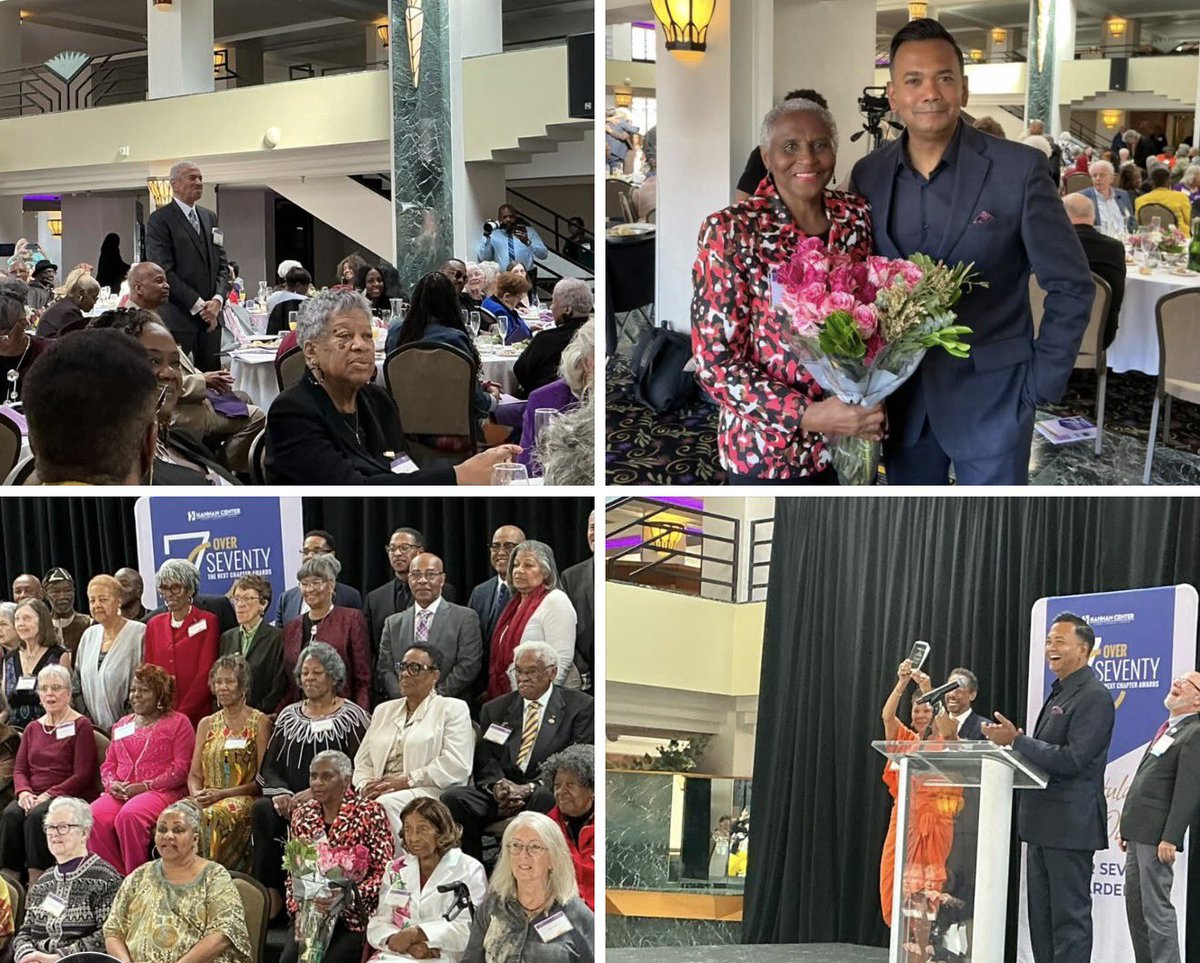 rooprajfox2's tweet photo. Was an honor to serve as MC at the Hannan Center’s 70 over Seventy awards, honoring our community’s top leaders over 70 years old.  All of the awardees  show us that a new chapter of life starts at 70.  Was really special to award my friend, Huel Perkins with a Lifetime Achievement Award for his contributions to the people of Greater Detroit.