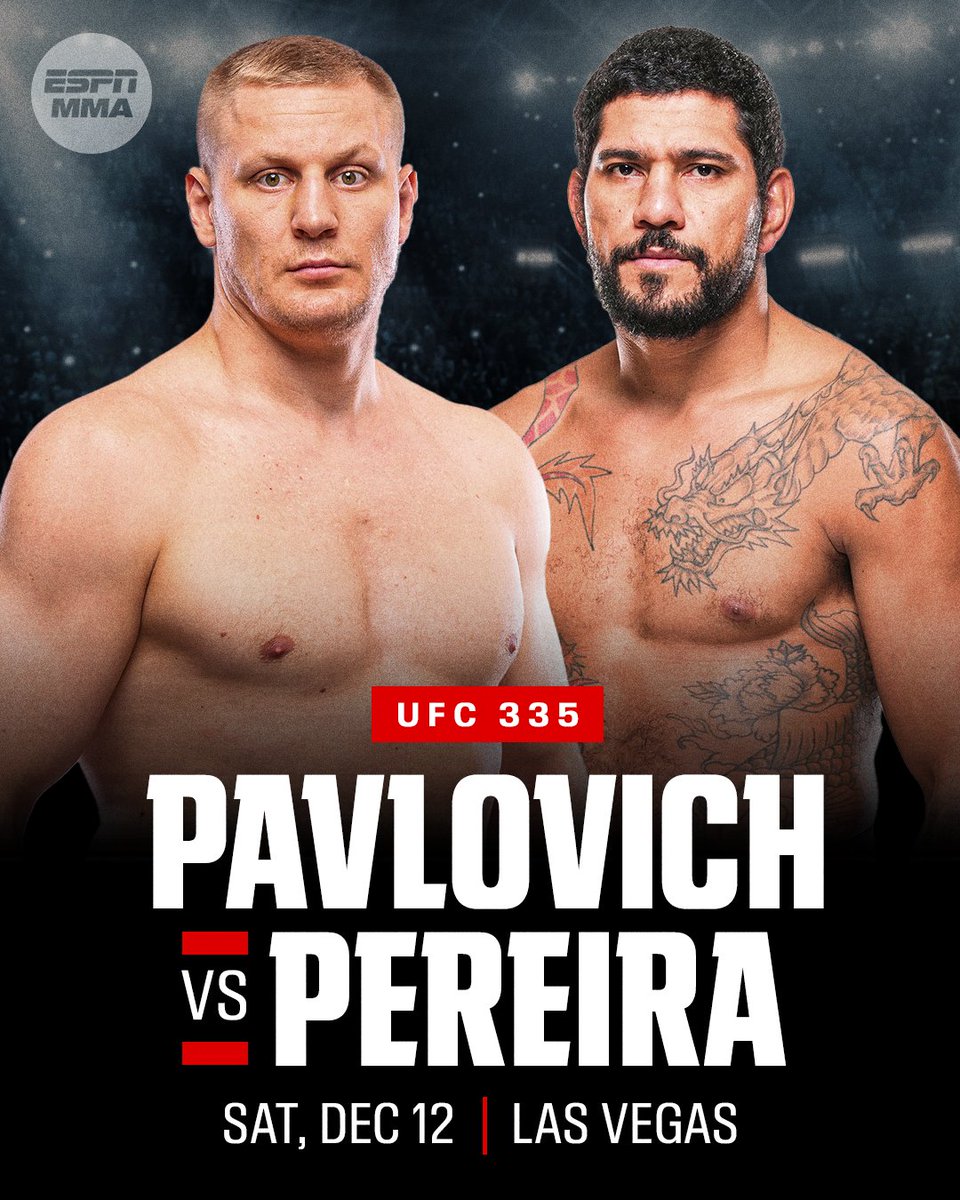 espnmma's tweet photo. Alex Pereira will take on Sergei Pavlovich in a heavyweight bout at #UFC335, UFC announced on Saturday. https://t.co/fQmbZGnq22