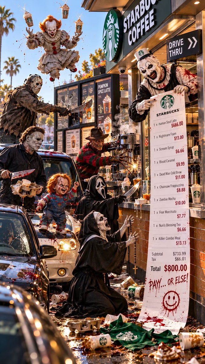 Chucky_Tribute's tweet photo. “You ordered a Pumpkin Spice Latte… and got the Nightmare Special instead”
#chucky
#horrorbrewcommunity
#HorrorMovie
#horrortale
#HorrorFamily
#HorrorFX
#HorrorJunkie
#horror
#horrorart
#horrorgames
#HorrorStories https://t.co/cqCPArf1rI