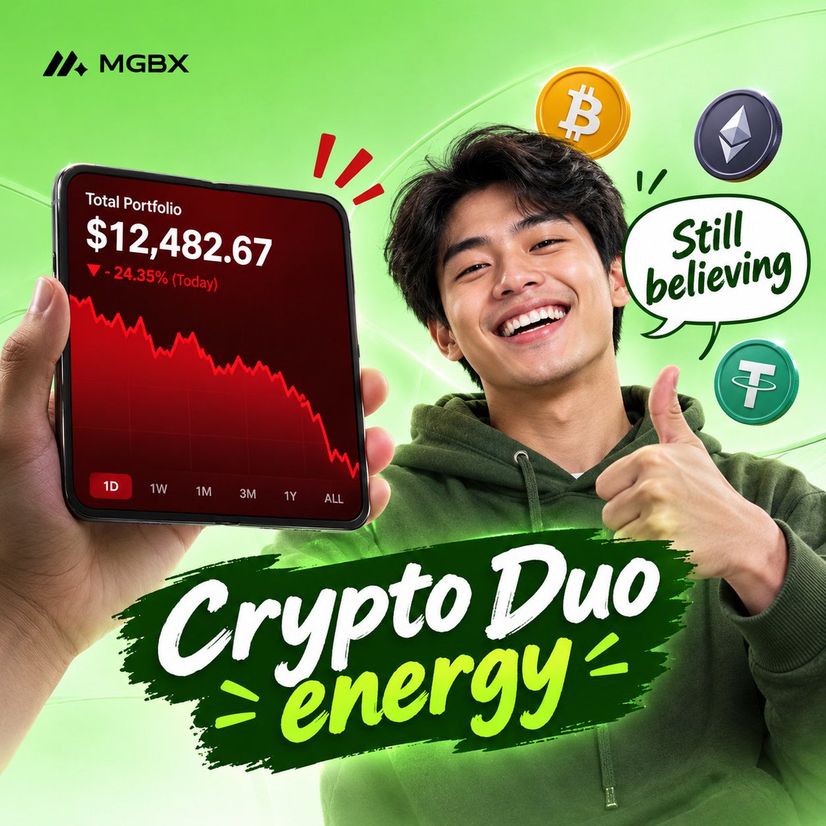 JustHolic001's tweet photo. @MGBX_Global Crypto Duo energy ๐ข๐
Red portfolio? No worries. Weโre still smiling. ๐๐ช
Still believing. Still building. Still in the game. ๐
UID: 1167439
#CryptoDuo #StillBelieving #CryptoEnergy #MGBX #CryptoCommunity #USDT #CryptoJourney https://t.co/YUhDQ8ybRs