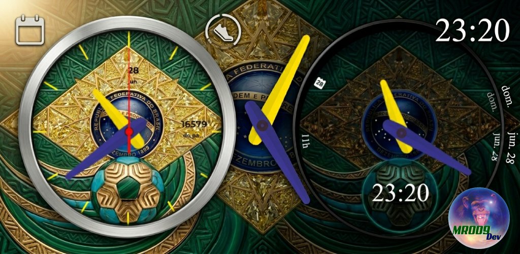 MR009Dev's tweet photo. El verde y el amarillo de Brasil dicen mucho sin pronunciar una palabra.

Mostrador Brasil: verde y amarillo como pieza de alta costura. Para quien quiere que su reloj cuente algo.

https://t.co/xOmlXLvdk3

#Brasil #MostradorBrasil #WearOS [#7oct] https://t.co/dQpenhRyZR
