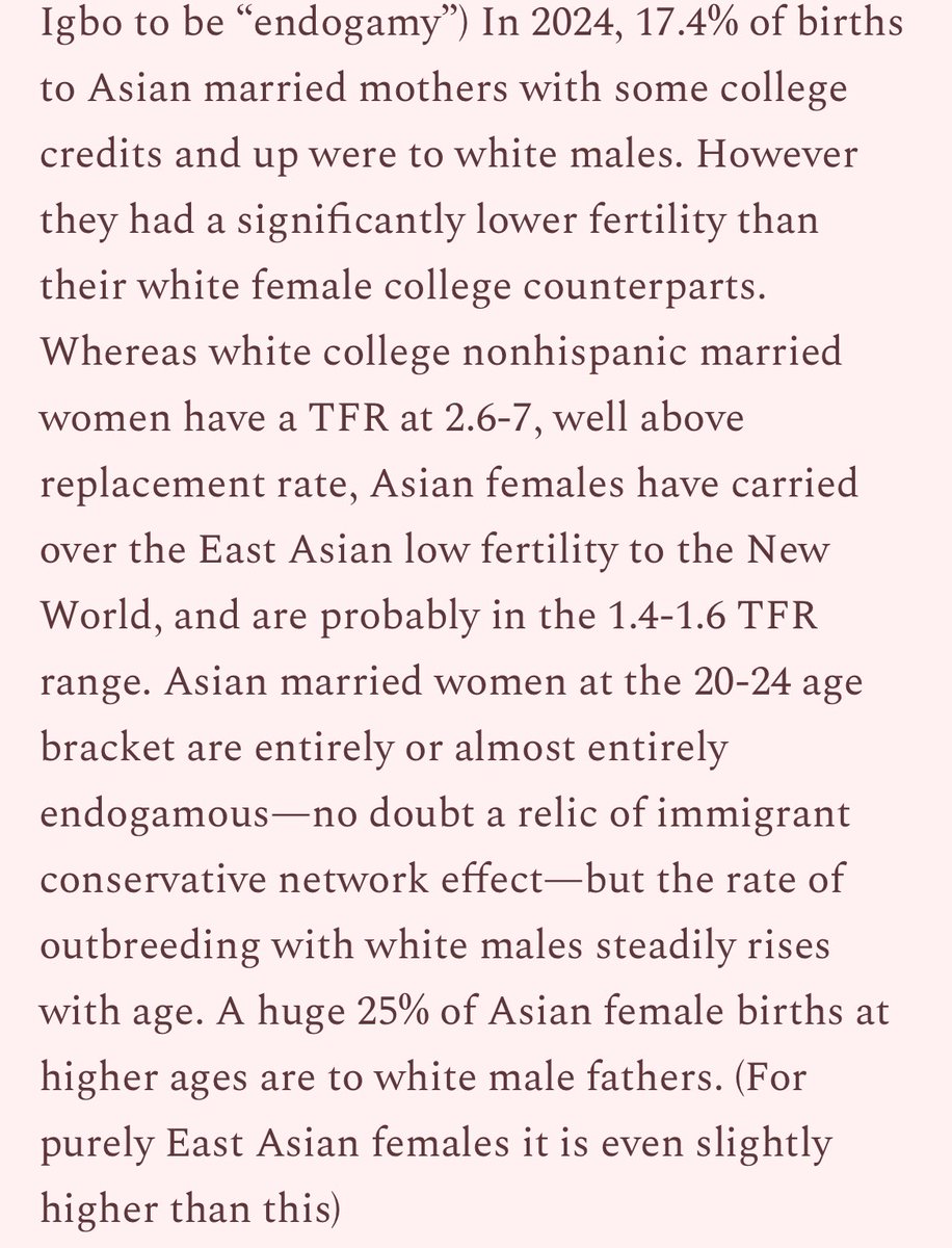 bronzeagemantis's tweet photo. The Asian asymmetric outbreeding is one of the clearest things in American life. I’ll respond to any criticism not already addressed in article but I already anticipated everything brought up so far and it feels like people aren’t reading my words or seeing the numbers https://t.co/SEWuiUfmre